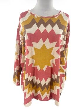 NWT Paper lace starburst quilt print top distressed one size